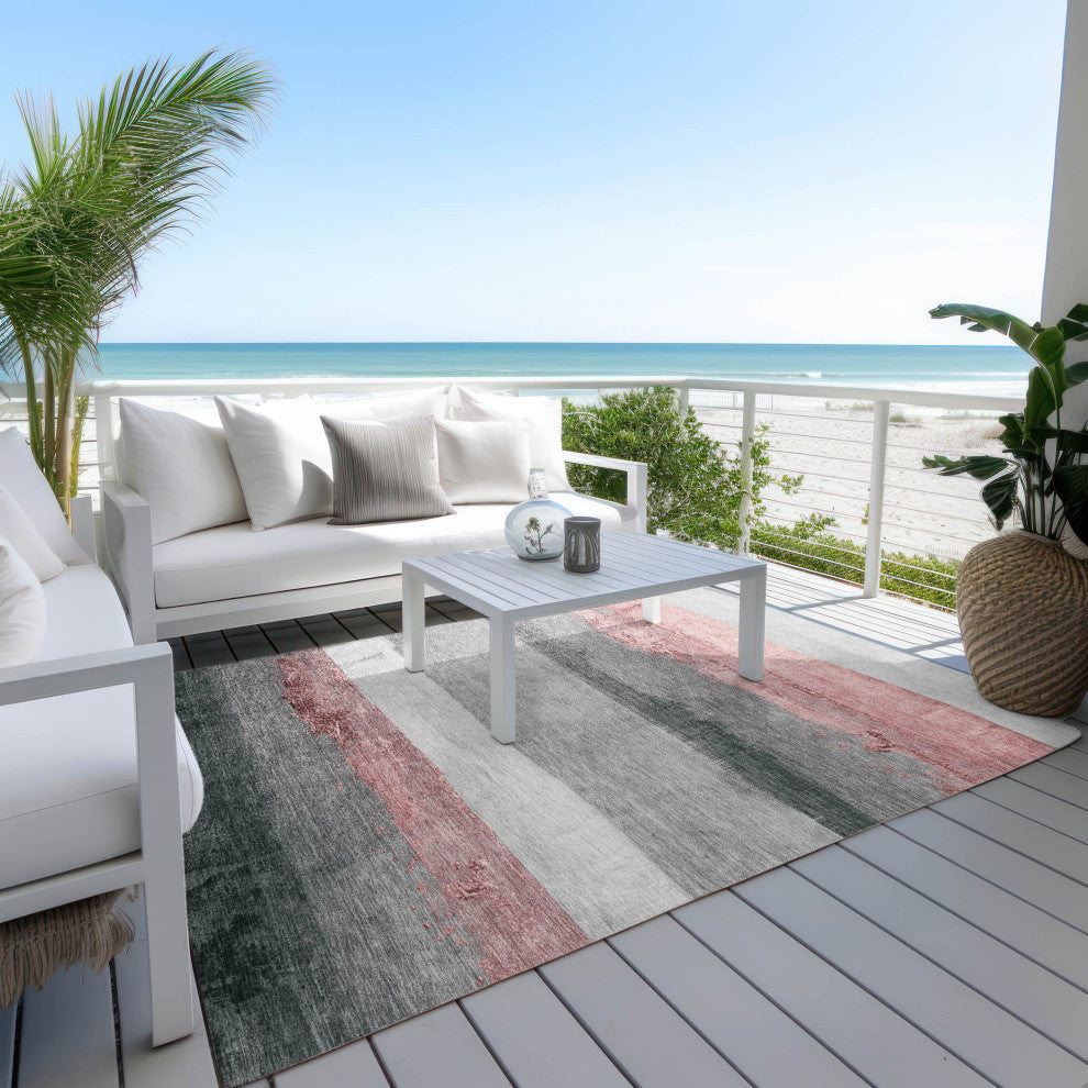 Machine Washable Indoor/Outdoor Chantille ACN1883 Blush 9' x 12' Rug