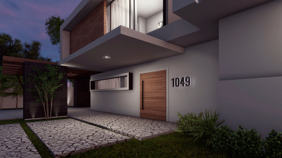 5 in Steel Backlit LED Floating Address Number, Up-Scale Modern Look LumaNumbers