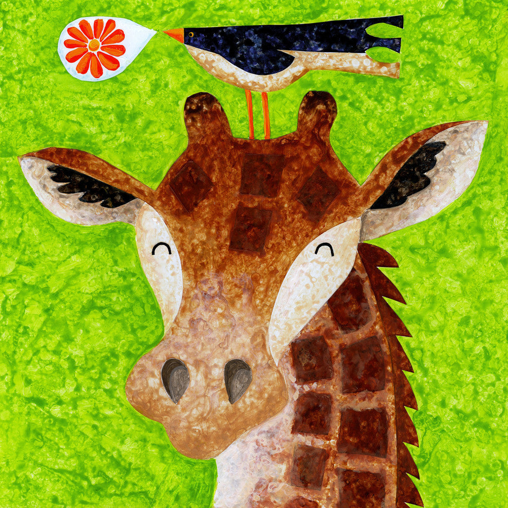 Marmont Hill, "Giraffe Blossom Ballad" by Janet Nelson on Wrapped Canvas, 32x32