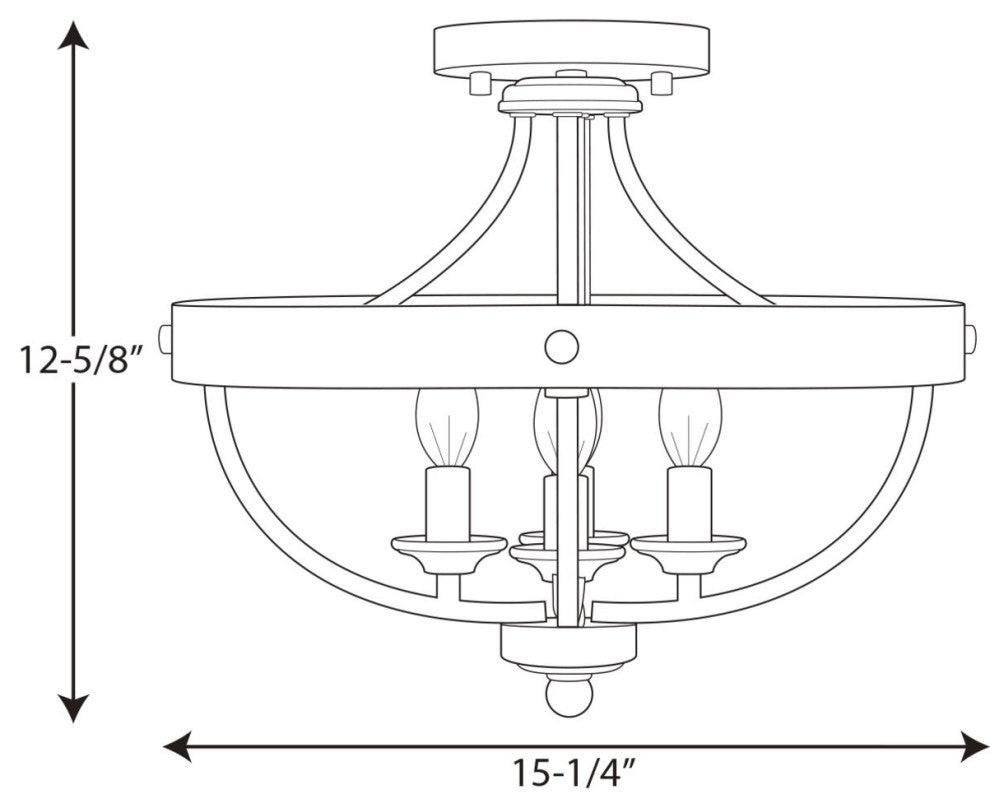 Gulliver Collection 4-Light Semi-Flush Convertible, Galvanized Finish