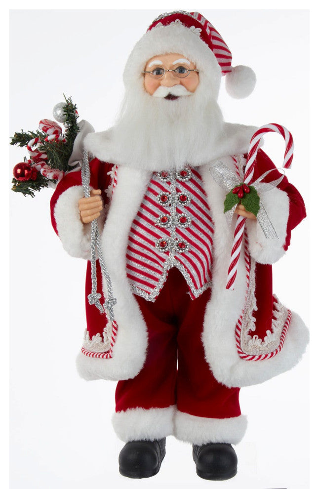 Kurt Adler 17.5" Kringle Klaus Peppermint Santa