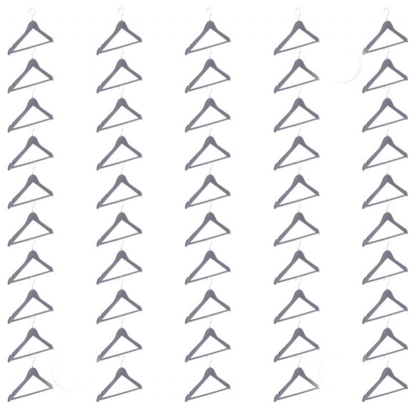 Abs plastic Clothes/Suit Hangers, Perfect for Dresses Blouses&Pants, Shirts, Gray, 50-Pack