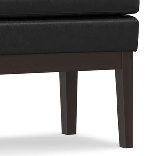 Carlson SOLID HARDWOOD Small Ottoman Bench, Distressed Black