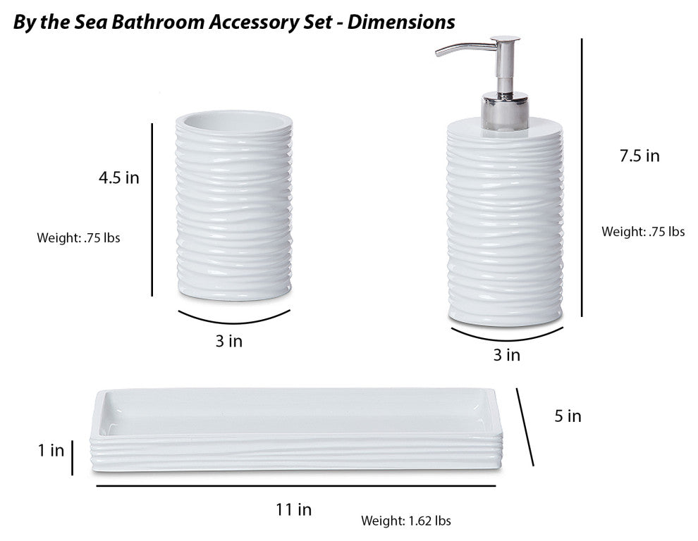 By the Sea 3-Piece Bathroom Accessory Set