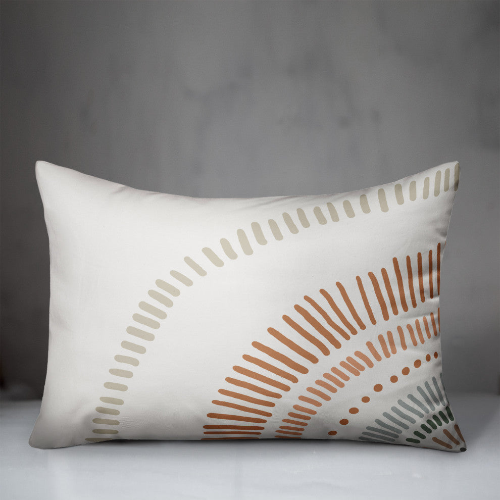 Dashed Earthtones 14x20 Spun Poly Pillow