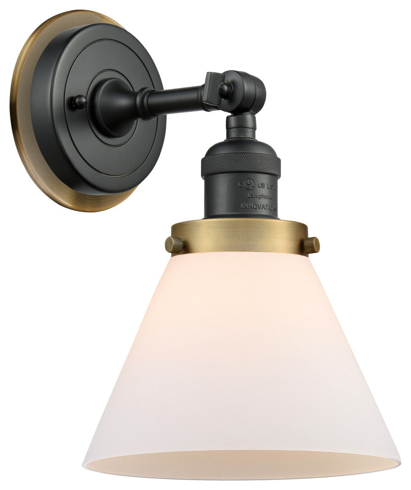 INNOVATIONS LIGHTING 203BK-BPBB-HRBB-G41 Large Cone 1 Light Mixed Metals Sconce