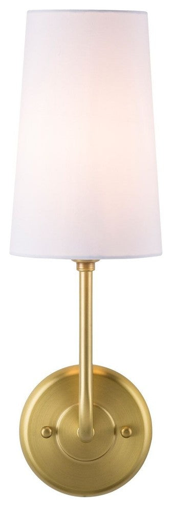Forma Wall Sconce with Fabric Shade, Brushed Brass