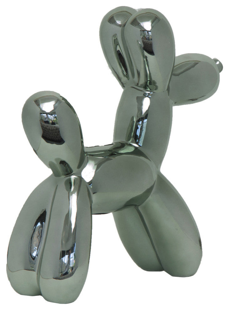 Interior Illusions Plus Ceramic Dog Piggy Bank - 12" tall, Graphite