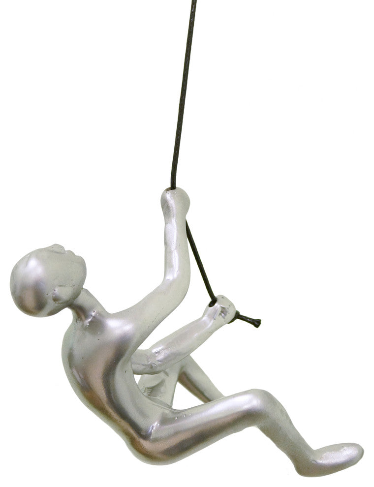 Climbing Man Wall Art, Silver