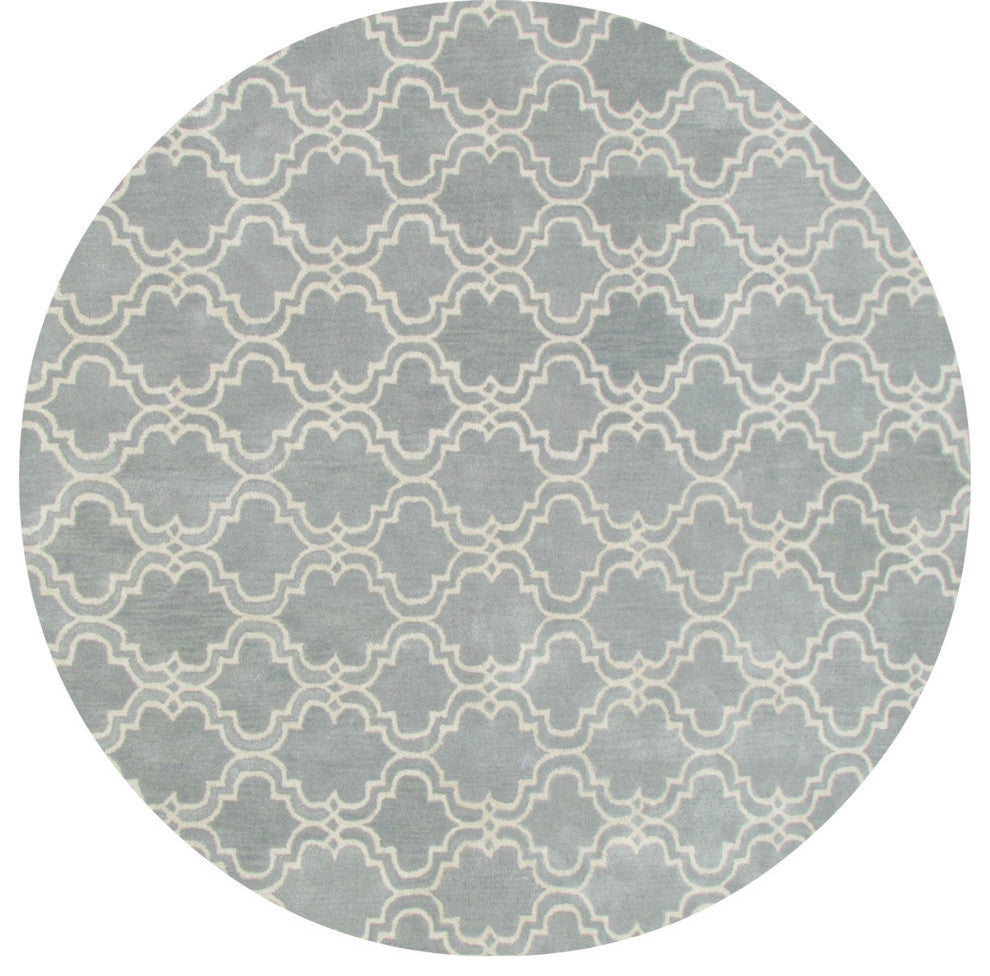 Blue Porcelain Rug Moroccan Scroll Tile Porcelain Blue Persian Style Wool Area Rug, Porce