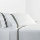 350TC Flange Design Sheet Set, Queen, Gray, 4 Piece