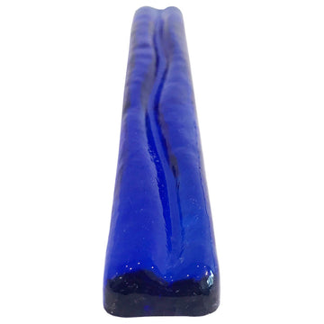 1x6 Wave Hand Poured Glass Tile, Cobalt