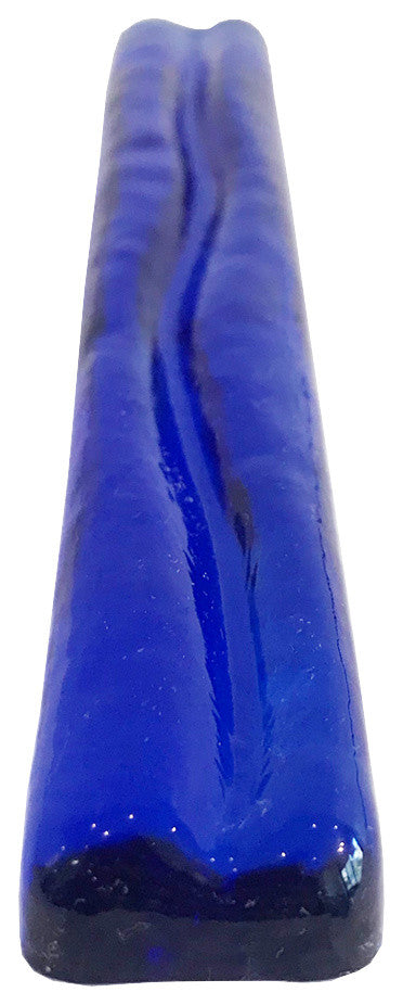 1x6 Wave Hand Poured Glass Tile, Cobalt