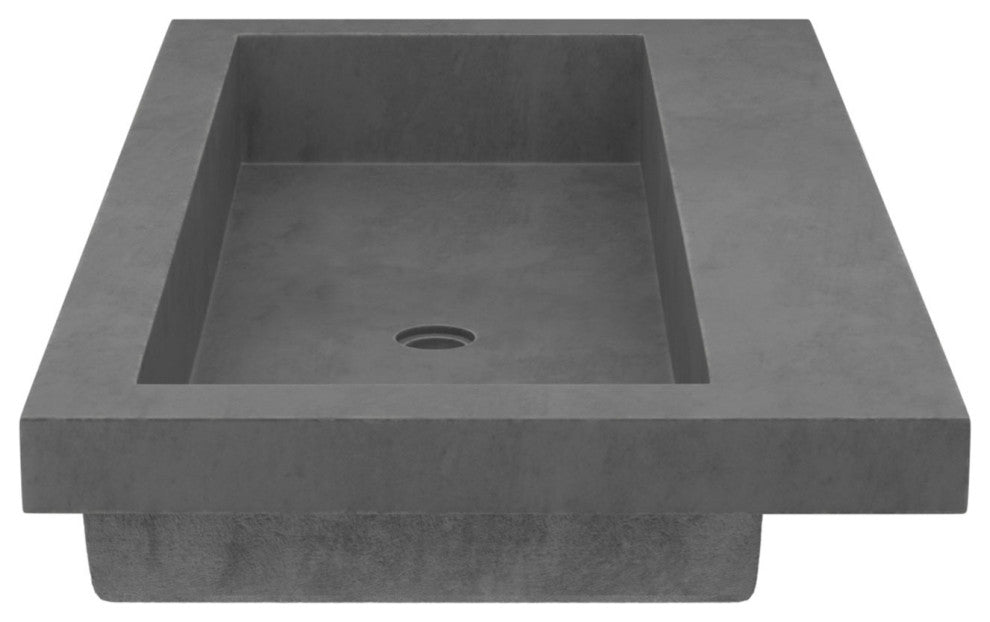 Trough 3619 Bathroom Sink, Slate, No Faucet Holes