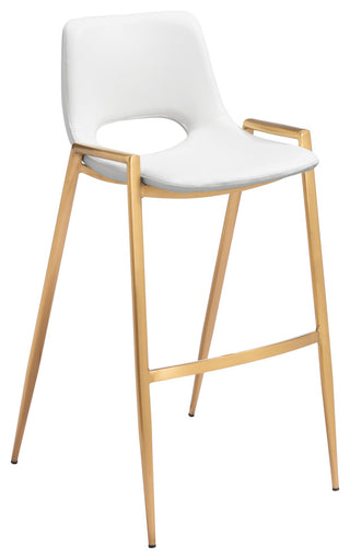 Desi Barstool (Set of 2) White & Gold