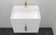 CastelloUSA Amazon 24" Wall Mounted Bathroom Vanity Set, White, White Top, Gold