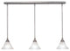 3 Light Mini Pendant In Brushed Nickel, 7" Frosted Crystal Glass