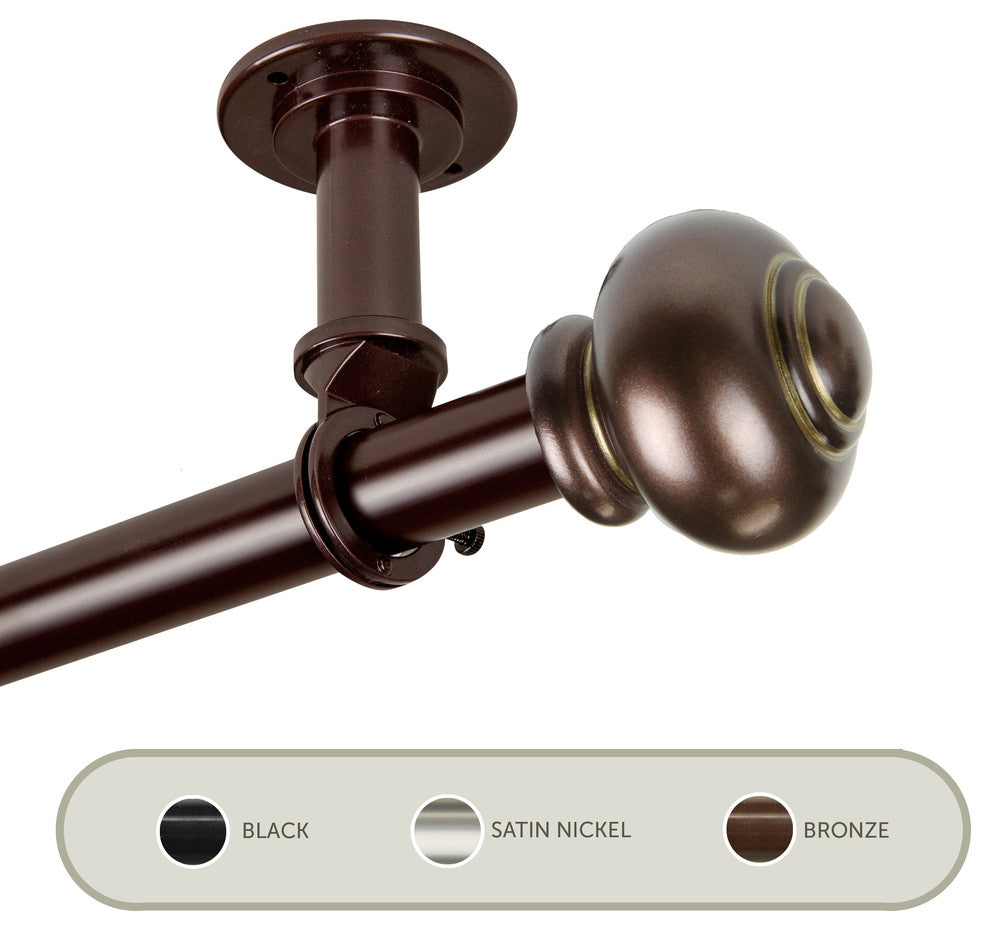 Dani Ceiling 1" Curtain Rod/Room Divider, Bronze, 160-240"