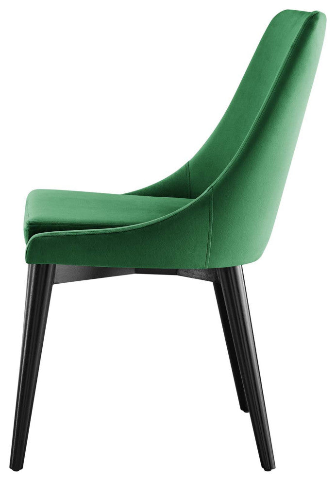Side Dining Chair, Set of 2, Green, Velvet, Modern, Cafe Bistro Hospitality