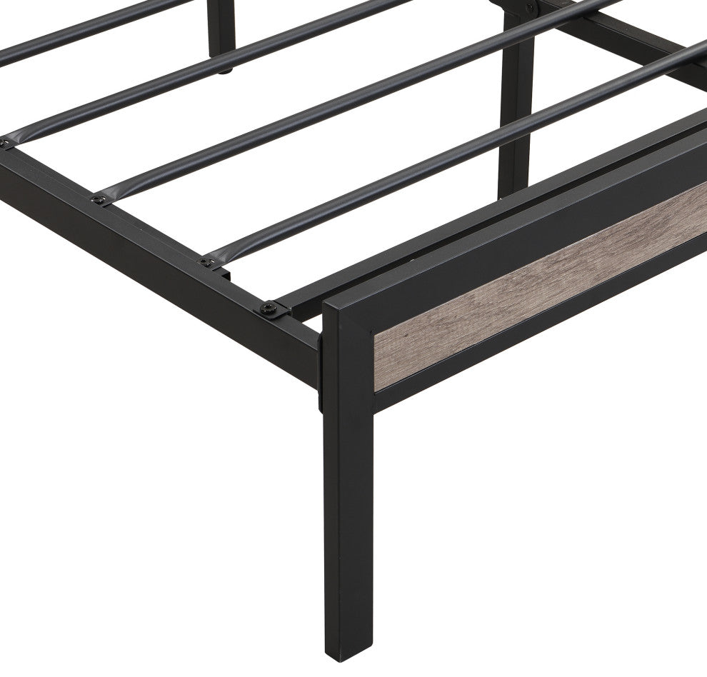 Gewnee Queen Size Metal Platform Bed Frame
