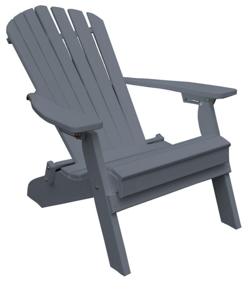 Poly Folding and Reclining Adirondack Chair, Dark Gray