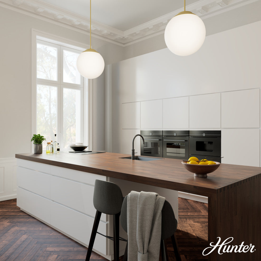 Hepburn Painted Modern Brass With Cased White Glass 3 Light Pendant Ceiling