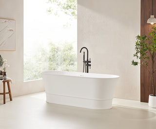 Vanity Art 67" x 32" Freestanding Soaking Stone Resin Bathtub