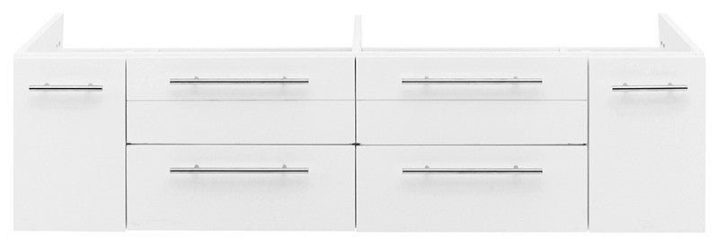 Lucera Wall Mount Double Undermount Sink Bathroom Cabinet, White, 60"
