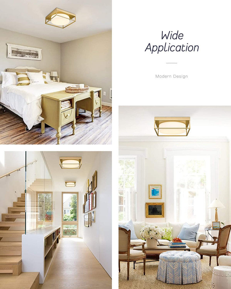 Modern Led ceiling light gold square flush mount ceiling lamp