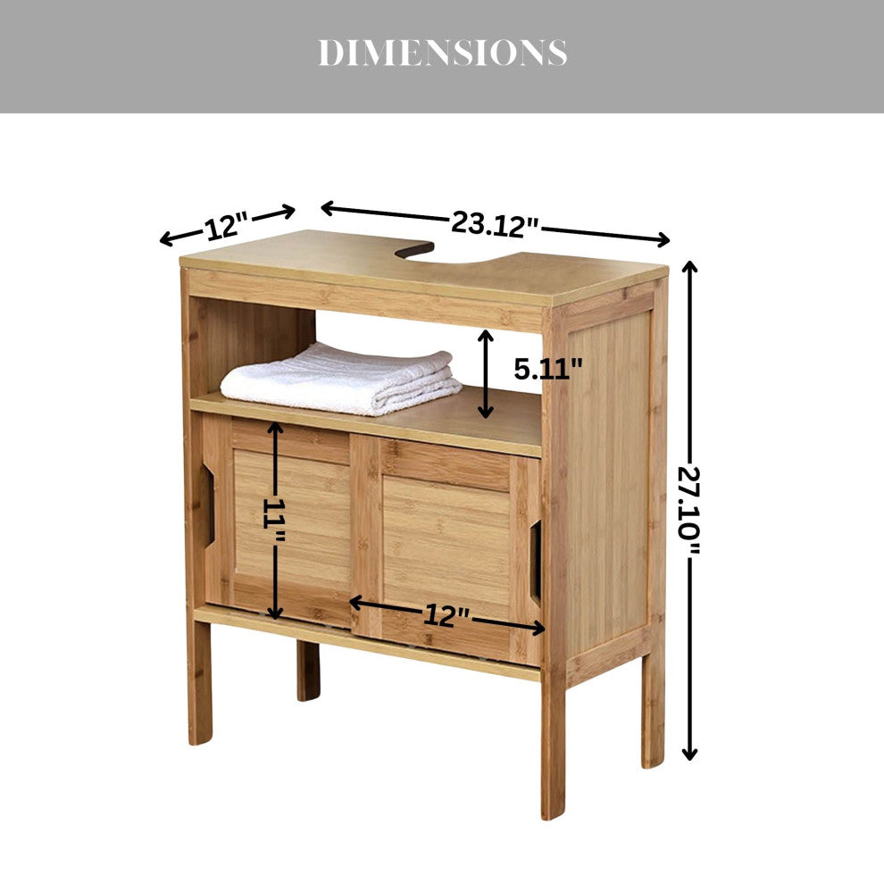 Under-Sink Cabinet, Bathroom Vanity for Small Spaces, U-Shaped Cut-Out, Mahe