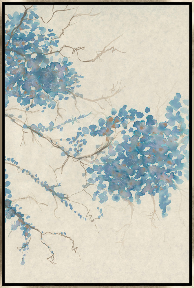 36x54 Flourishing Spring IX, Framed Artwork, Silver