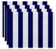 Stitch In Time Stripes Print Placement, Blue Suede, Set of 4
