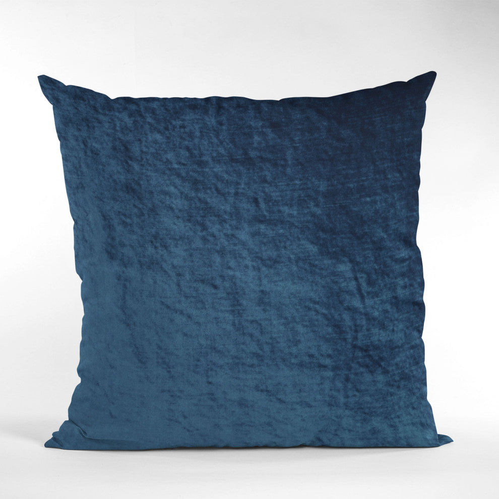Navy Lux Velvet Shiny Velvet Luxury Throw Pillow, Double sided 20"x26" Standard