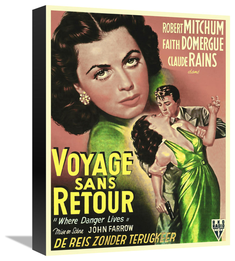 "French - Where Danger Lives" Canvas Giclee by Hollywood Photo Archive, 12"x16"