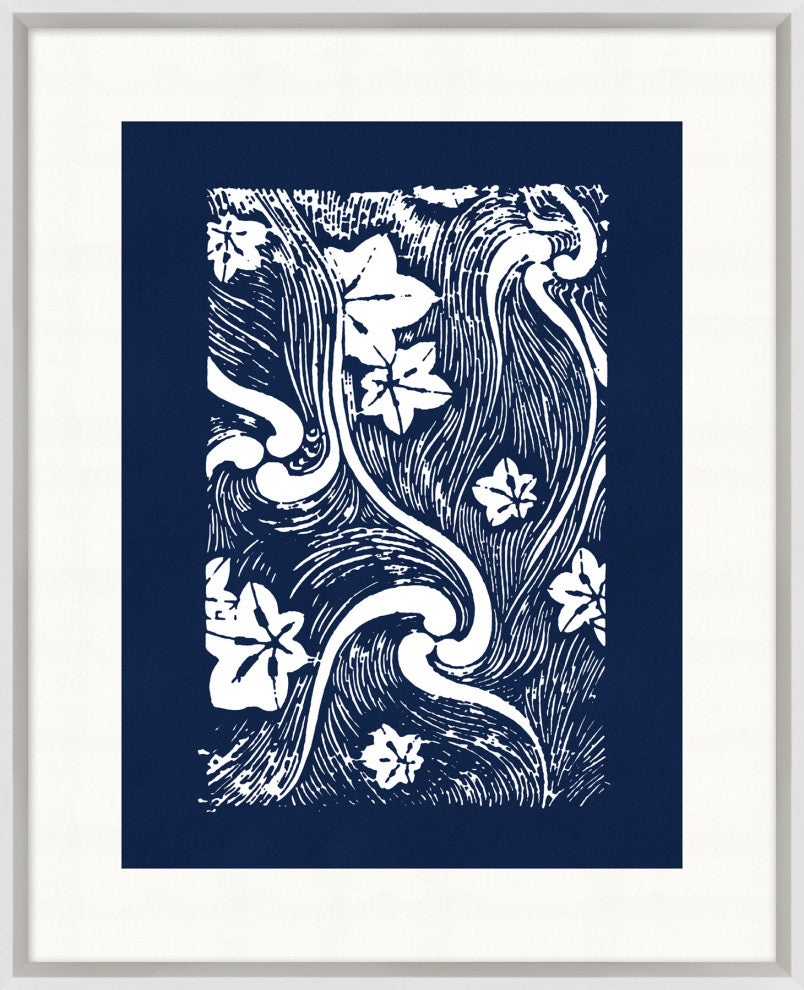 Indigo Template Coastal Motif 1, Giclee Reproduction Artwork