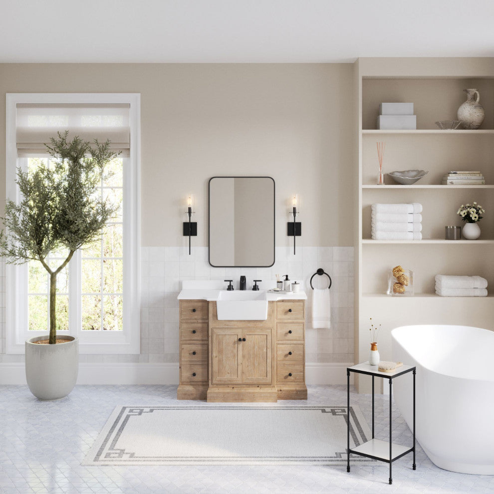 Fermo Bath Vanity, Weathered Fir, 48", Single Sink, Freestanding