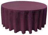 LA Linen Round Polyester Poplin, Eggplant, 108" Round