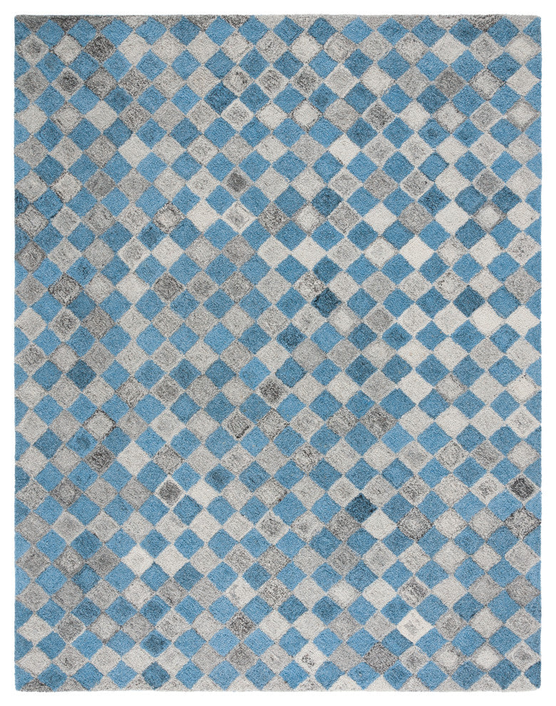 Safavieh Couture Abstract Collection, ABT626 Rug, Grey/Blue, 9'x12'