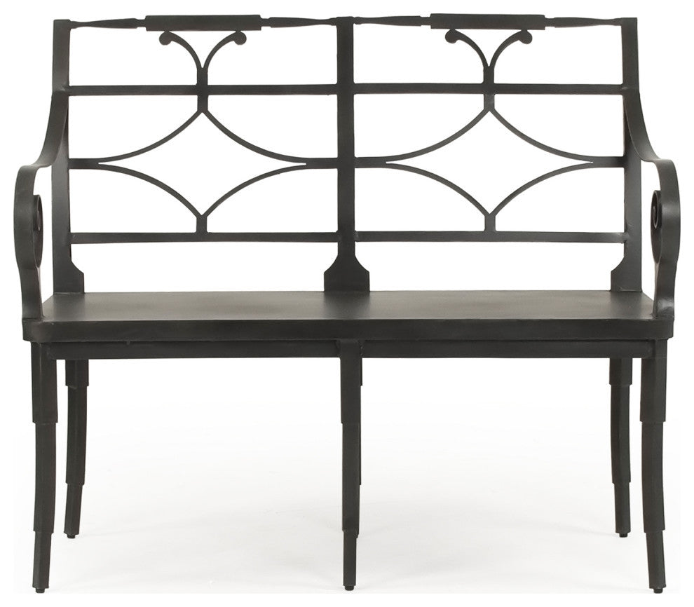 Ranier Metal Bench, Dark Gray
