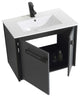 Oakville Wall Mount Bathroom Vanity, Onix Grey, 30", Black Hardware