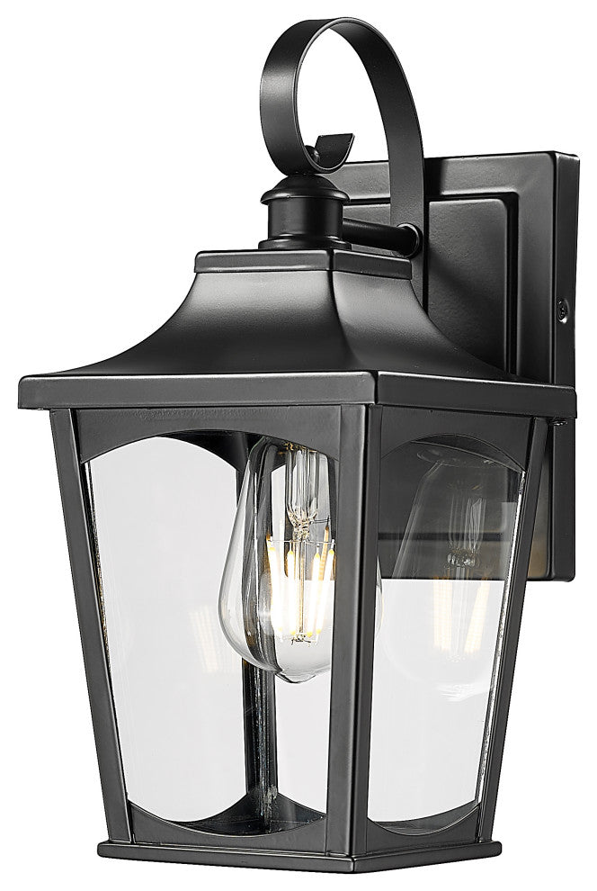 1 Light 6 in. Powder Coated Black Outdoor