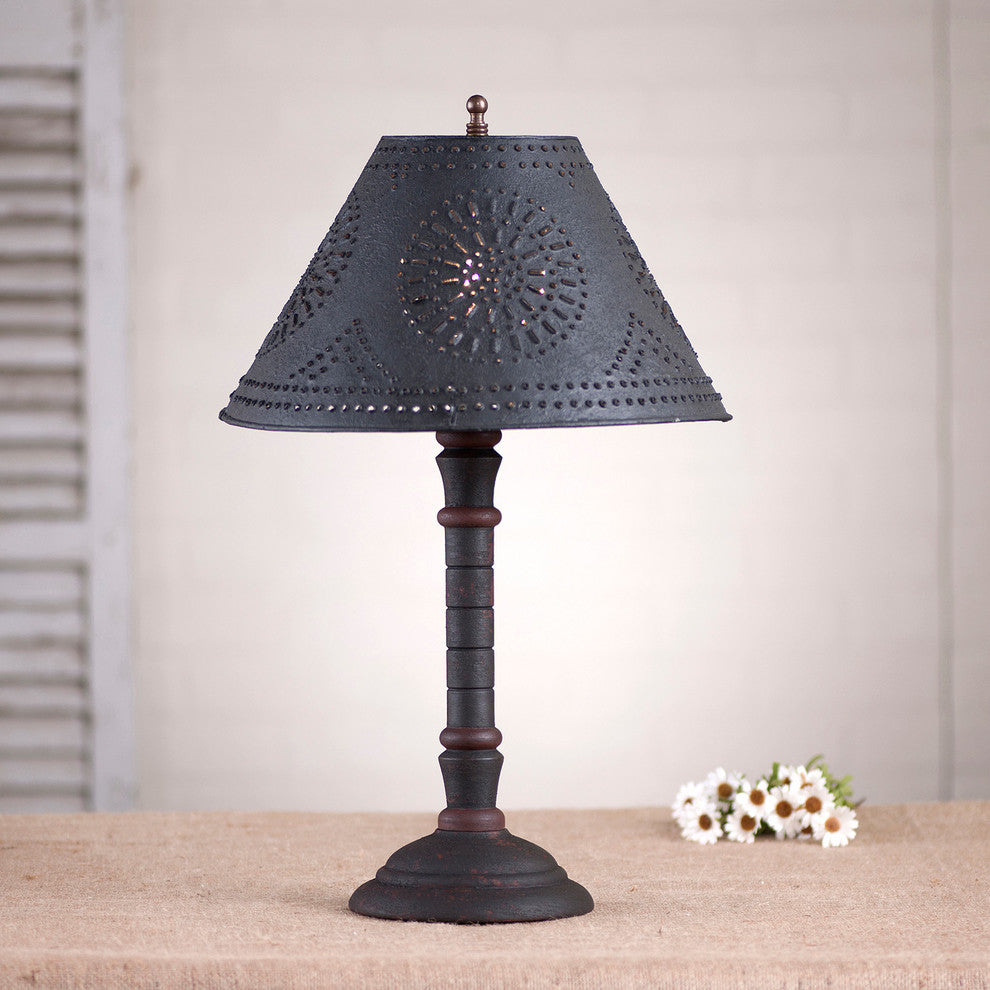 Gatlin Lamp, Hartford Black With Red With Shade
