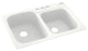 Swan 33x22x9 Solid Surface Kitchen Sink, 4-Hole, Tahiti White