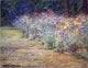 John Ottis Adams Flower Border, Gallery Wrapped Canvas Print, 21"x28"