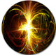 Fractal Hoops, Abstract Digital Art Round Wall Art, 23"