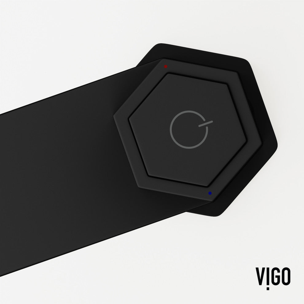 VIGO Nova 8" H Button Operated Single Hole Bathroom Faucet, Matte Black, Without Extras