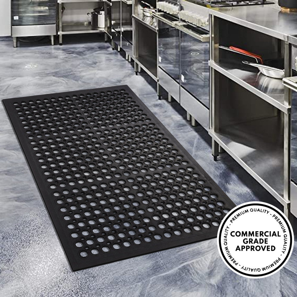 A1HC New Anti Fatigue Versatile Rubber Floor Mat With Drain Holes, 36"x60"