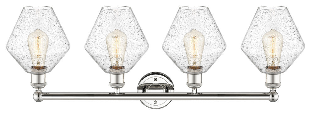 Cindyrella 4-Light 35" Bath Vanity Light, Polished Nickel, Seedy Shade