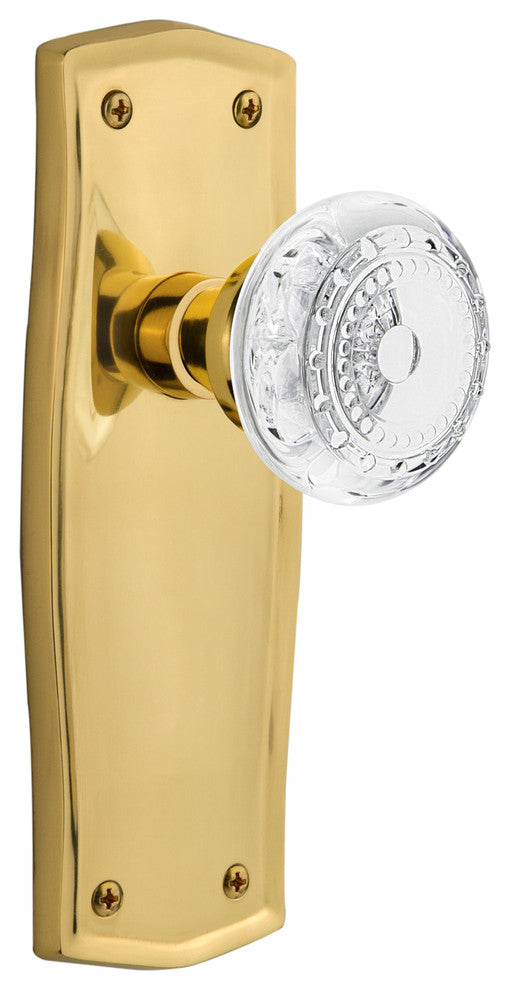 Prairie Plate Double Dummy Crystal Meadows Knob, Unlacquered Brass, PRACME