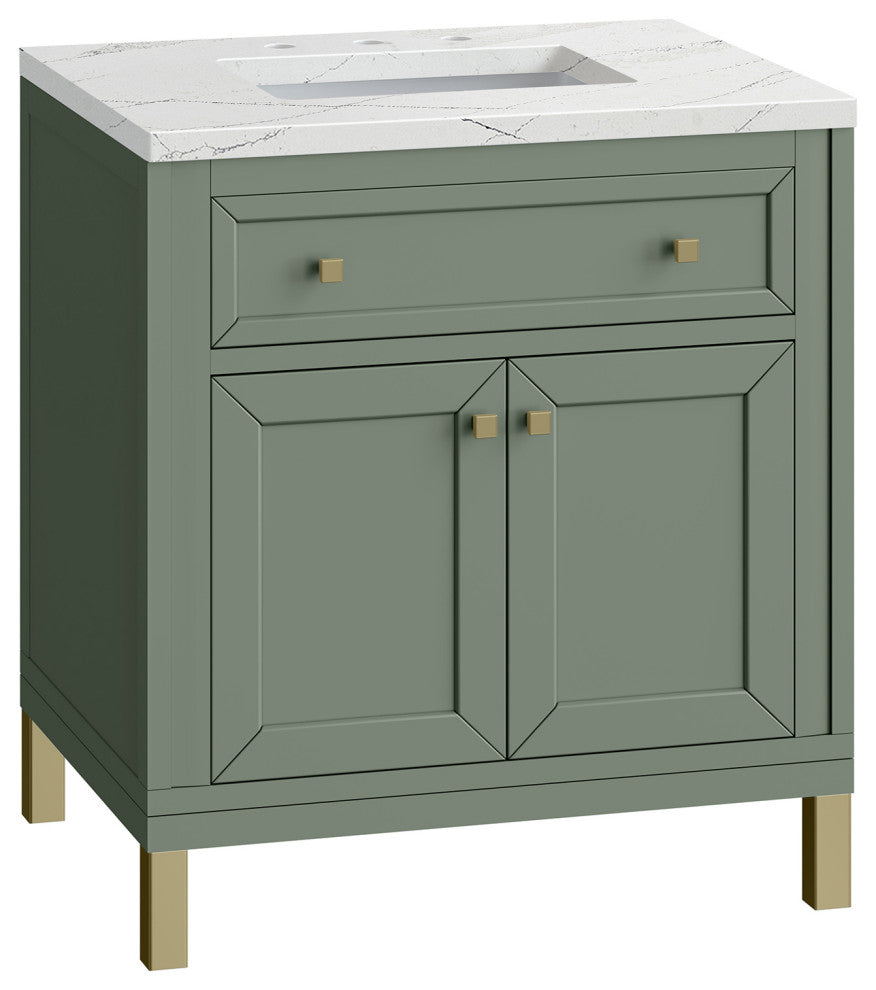 Chicago 30" Single Vanity, Smokey Celadon,  Ethereal Noctis Top